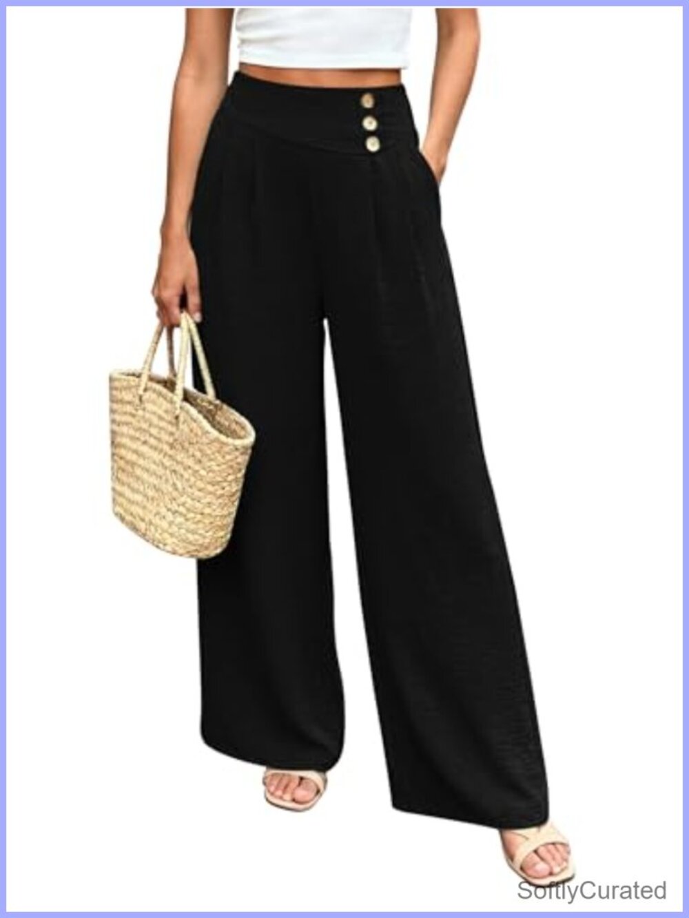 Wide Leg Palazzo Pants High Waist Flowy Lounge Summer Beach Trousers